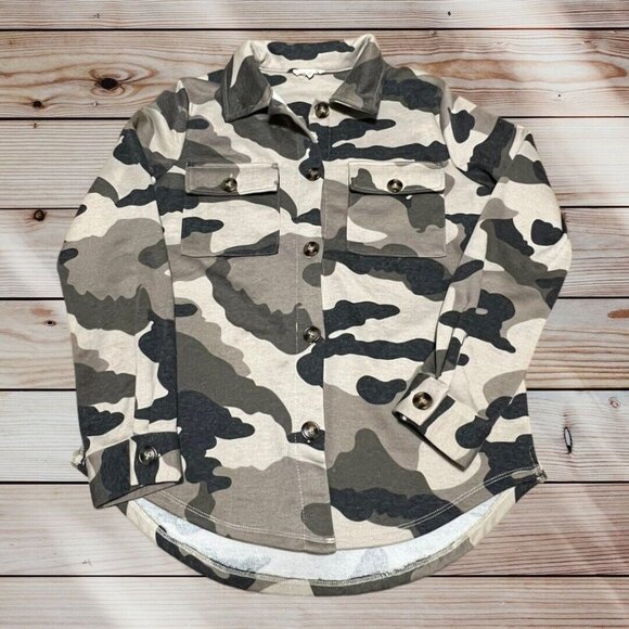 Camo Sweater Mystree Jacket S Button Outdoor Preppy‎ Camping Western Cowgirl - Picture 1 of 10